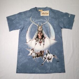 Mountain Vintage 2000 Marie Buchfink Native American Horse T-Shirt Blue M NWT